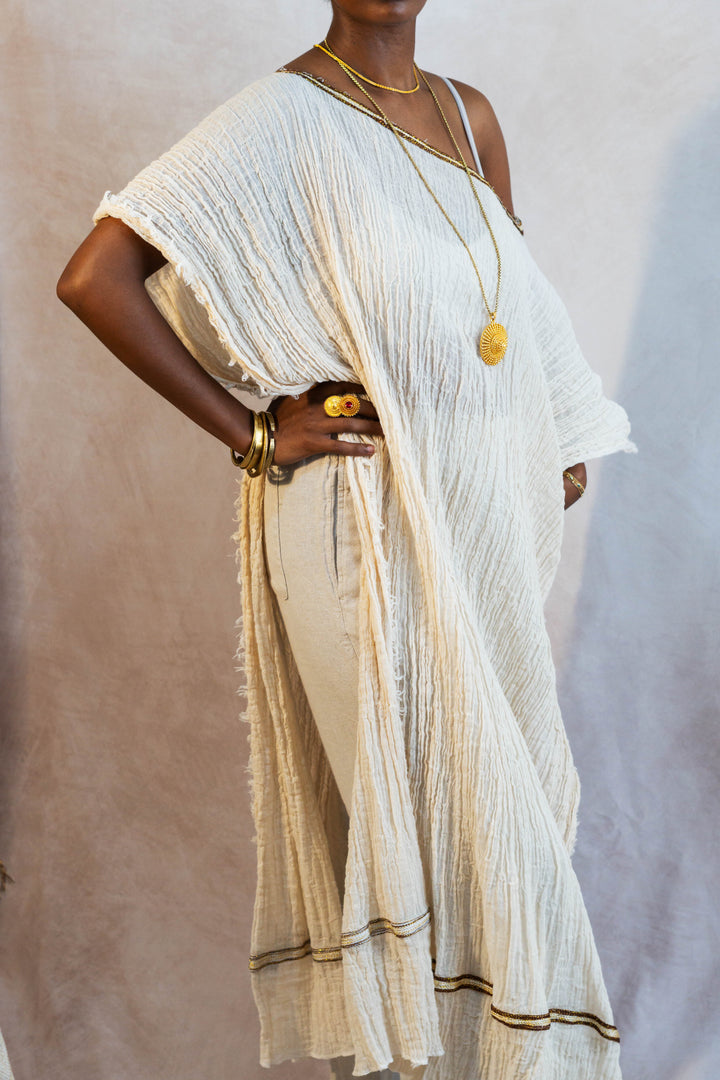 Enku Split-Side Draping Cover-Up