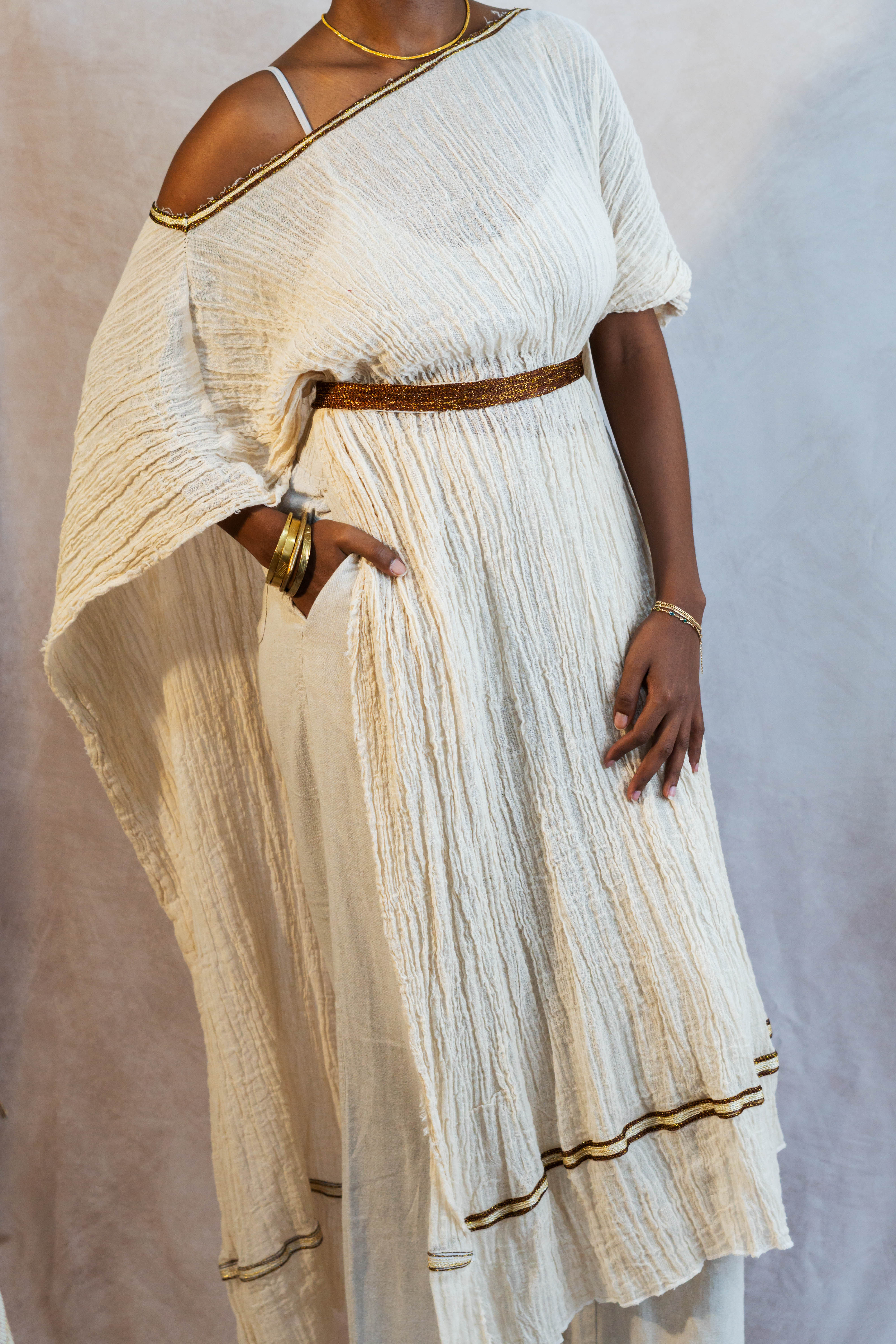 Enku Split-Side Draping Cover-Up