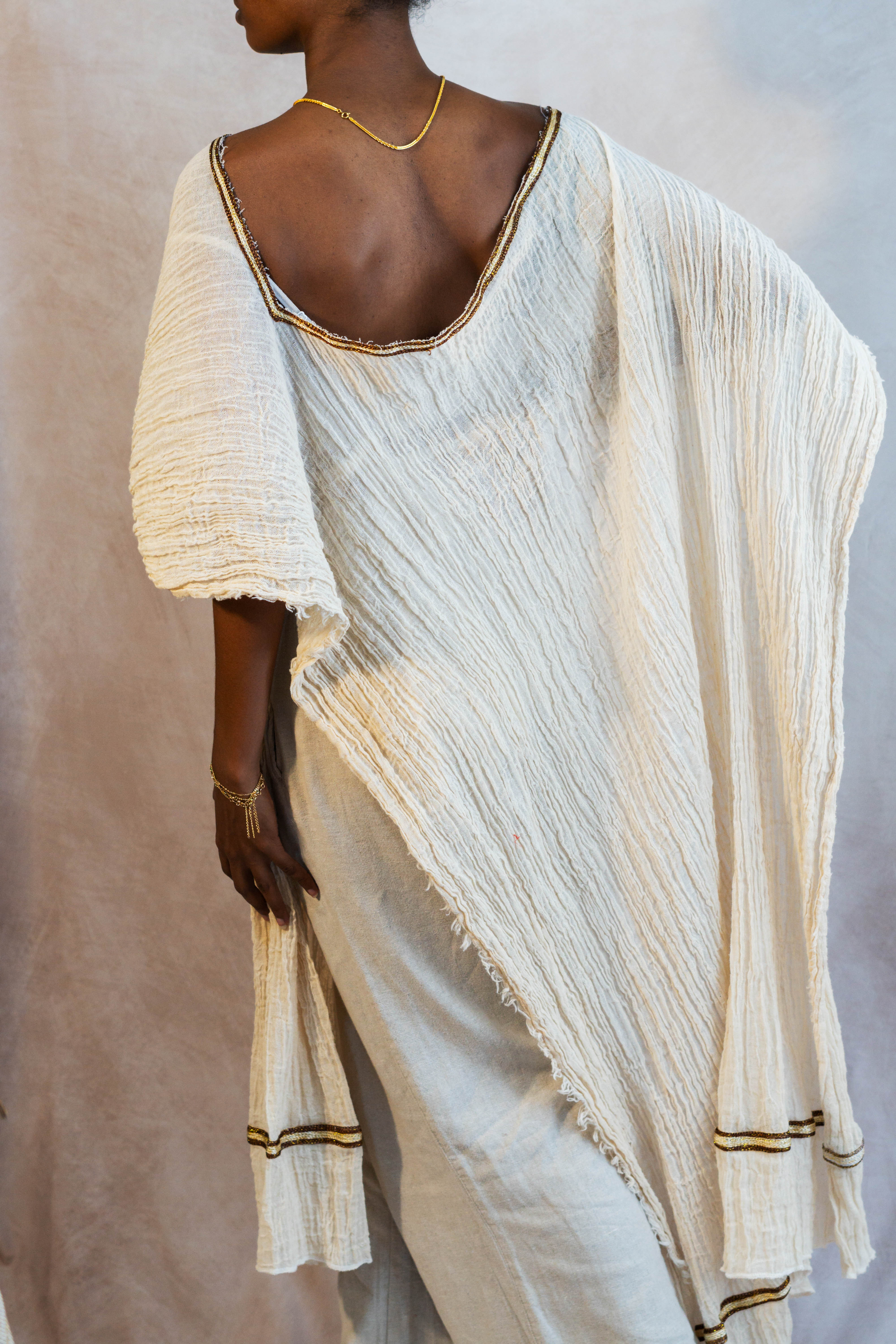 Enku Split-Side Draping Cover-Up