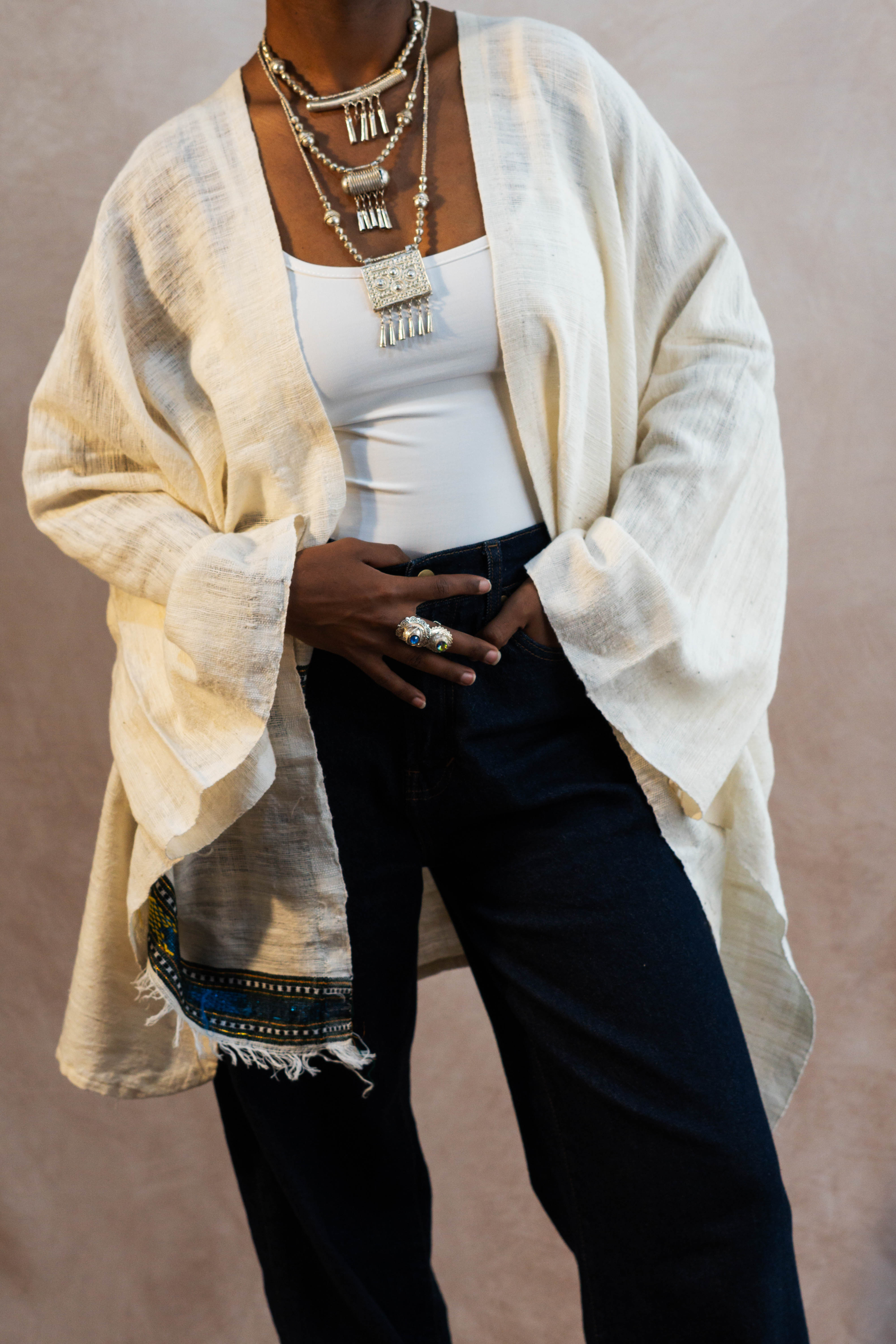 Tibeb Draped Cardigan